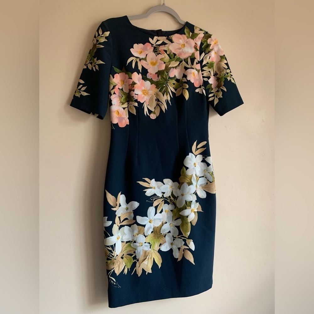 Hobbs London Bloomington Formal Women Dress Size 6 Blue Floral Wedding Outfit